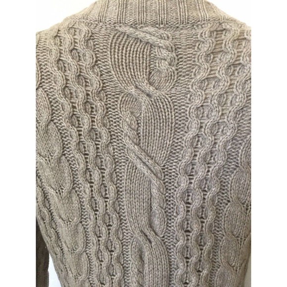 Autumn Cashmere Cardigan Sweater Cable Knit Taupe - Picture 5 of 7